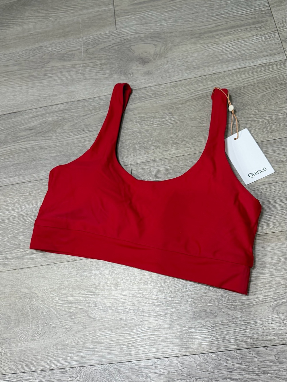 NWT Quince Red Italian Bikini Top in Size Large
